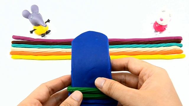 Play Doh Frozen! Make Rainbow Ice Cream With Play Dough Peppa Pig Toys For Kids