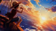 Луффи Любуется Закатом | Luffy Admires the Crimson Sunset – One Piece - Живые Обои
