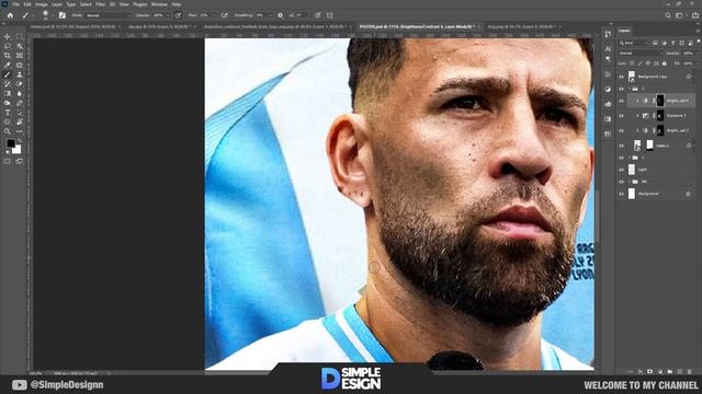 How to Design Match Day Poster Football  in Photoshop - Argentina vs France - Olympic 2024