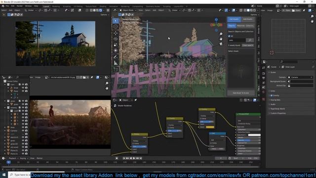 🔴 blender live  - imitating great artists in blender - corn field
