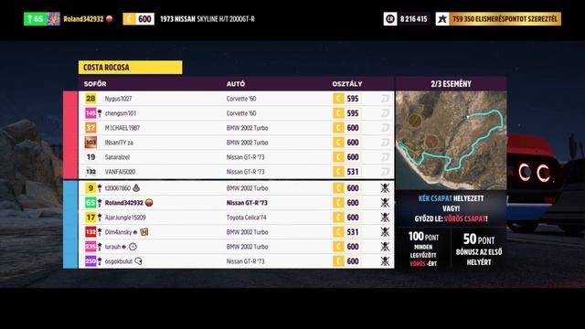 Forza Horizon 5 1973 NISSAN SKYLINE H T 2000GT-R C 600 SZEZONÁLIS BAJNOKSÁG AZOK A 2000 ES ÉVEK
