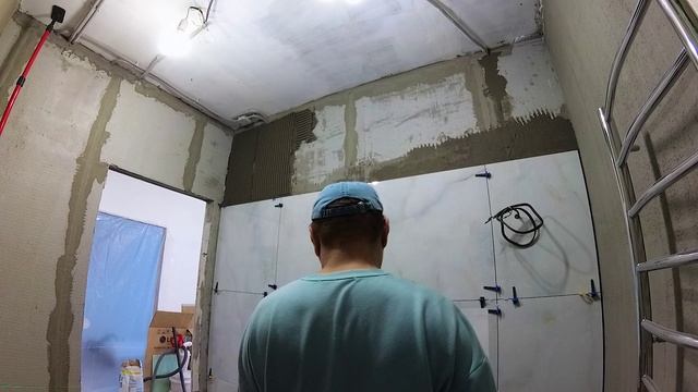 Укладка керамогранита в ванной, весь процесс
