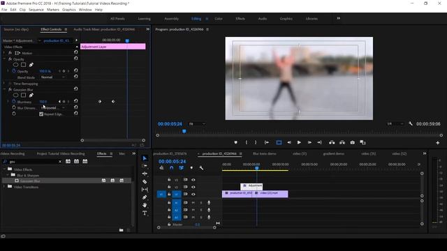 ADOBE PREMIERE PRO TUTORIAL- BLUR TRANSITION