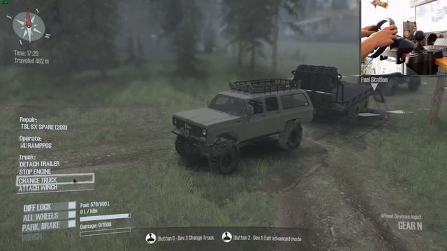SpinTires: MudRunner | Hit the Trail | Map Mod | Spun 1973 Chevy Suburban | Wheelcam | PC Gameplay