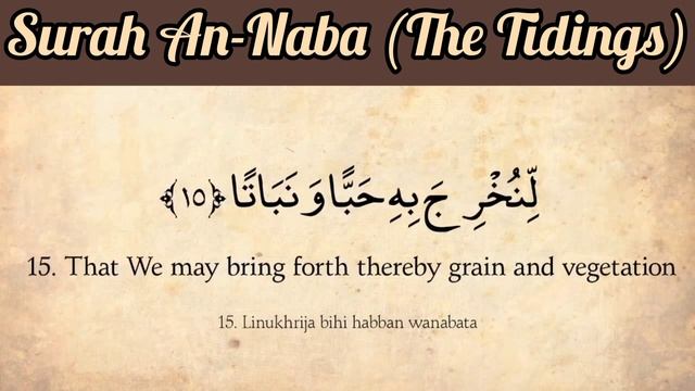 SuRah Naba Ruku nm 1 with English translation