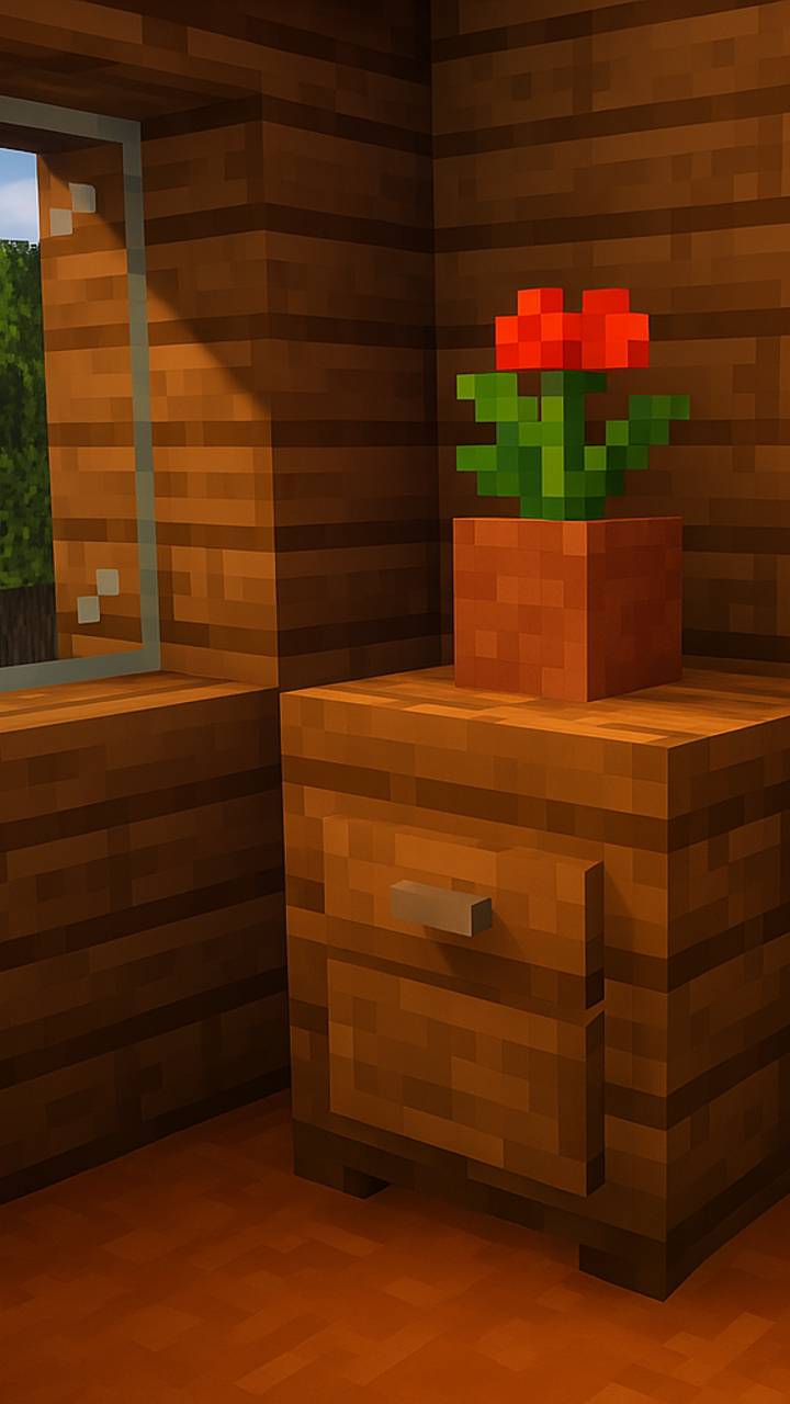 Строим уютную тумбочку для дома в Minecraft!