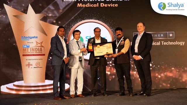 Shalya Awarded As The Most Preferred Brand In Medical Device At 14th MT India Healthcare Awards 202