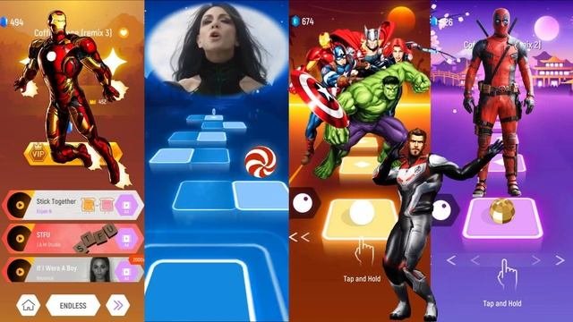 Iron Man 🆚 Thor 🆚 Avengers 🆚 DeadPool | Marvel Heroes | Tiles Hop Fun Ball