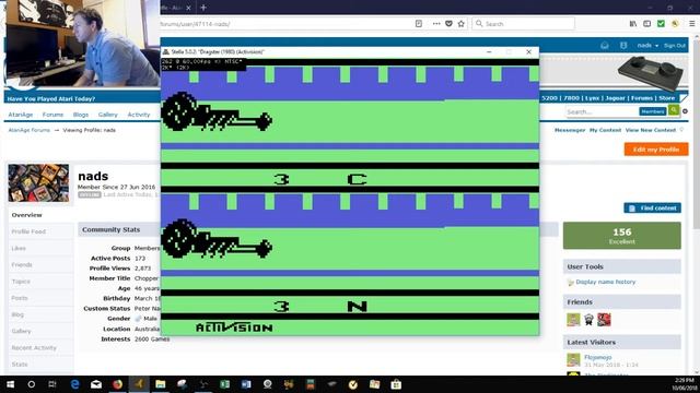Atari 2600 EMU Dragster 5.57 Game 1AA
