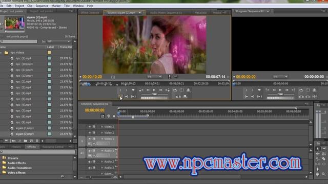 12  Setting in and out points in  Adobe Premiere CS4 Sinhala HD