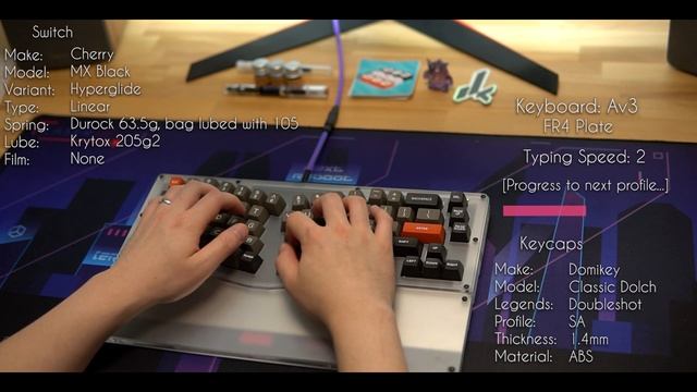 Black Hyperglide + FR4 + Av3 Sound Test | Just Typing