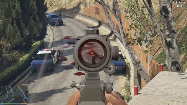 GTA 5 - Franklin's FIRST PERSON FIVE STAR COP BATTLE AT VINEWOOD HILLS CONSTRUCTION SITE!