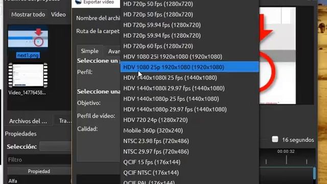 Exportar video en Openshot