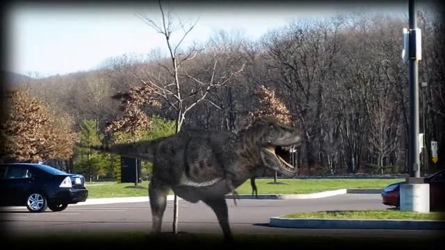 Dinosaur in the parking lot 2