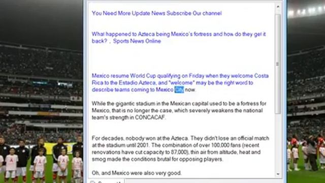 What happened to Azteca being Mexico’s fortress and how do they get it back  ,  Sports News Online