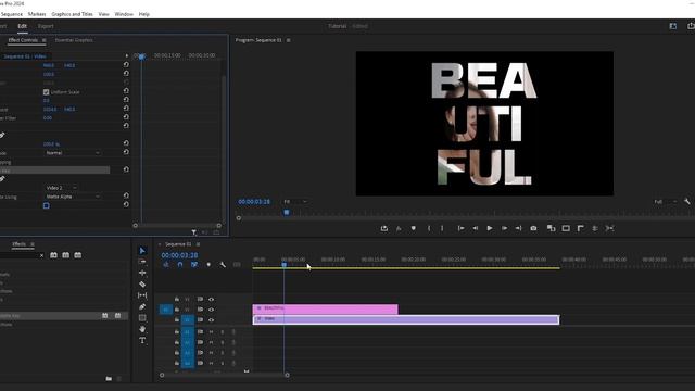 How to Place Video Inside Text - Adobe Premiere Pro Tutorial (Track Matte Key & Essential Graphics)