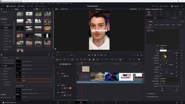 Professionelle Youtube Shorts erstellen auf dem Pc mit DaVinci Resolve