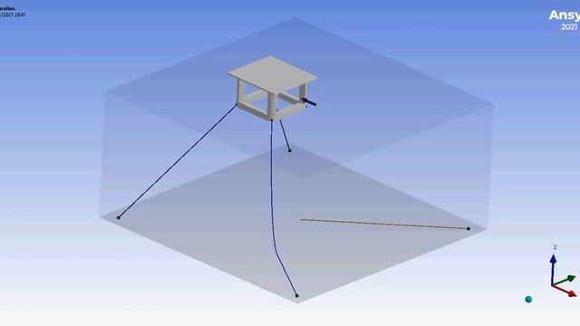 ANSYS Aqwa - Semi-submersible mooring #3