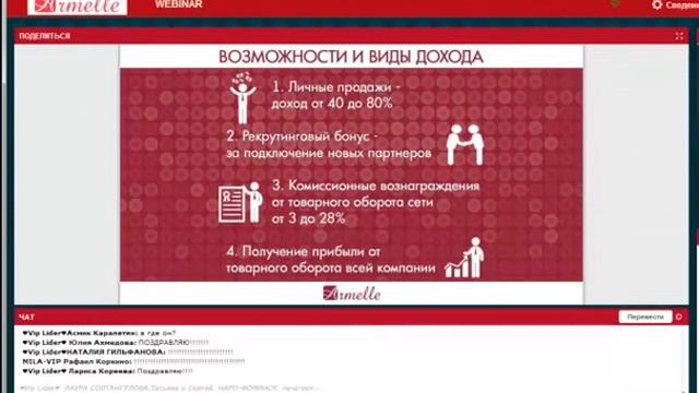 ДОХОДЫ В КОМПАНИИ АРМЕЛЬ ( ARMELLE )