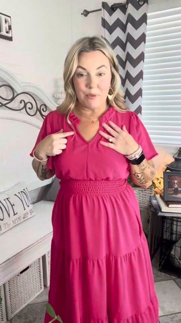 Fuchsia Fit & Flare Smocked Waist Maxi Dress