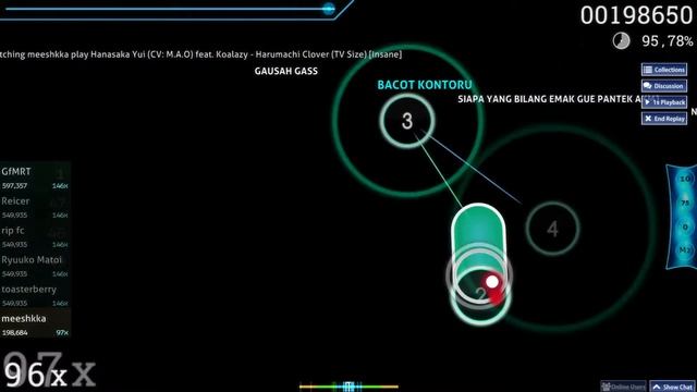 Hanasaka Yui (CV: M.A.O) feat. Koalazy - Harumachi Clover (TV Size) [Insane] osu!
