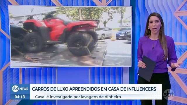 SP: Carros e motos de luxo são apreendidos em casa de casal de influencers | #SBTNewsnaTV (22/03/24
