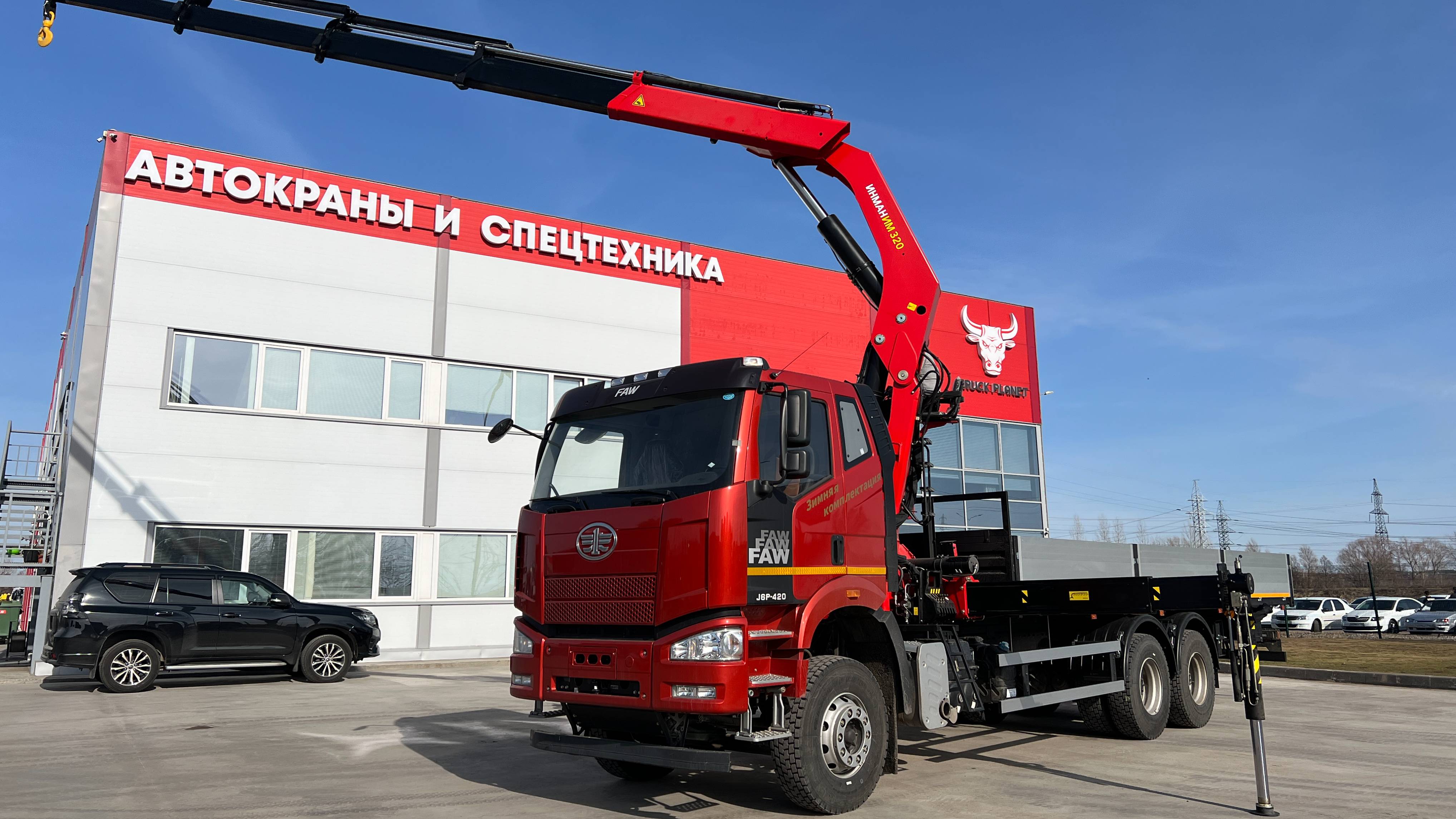 Бортовой FAW J6 СА3250(6x4) с КМУ ИМ 320 N