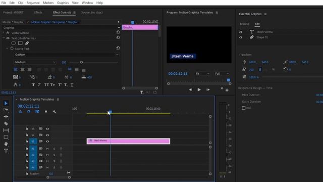 Creating Motion graphics template inside premiere pro 2022 |