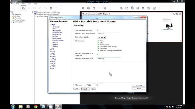 Creating The Password Protected PDF File.