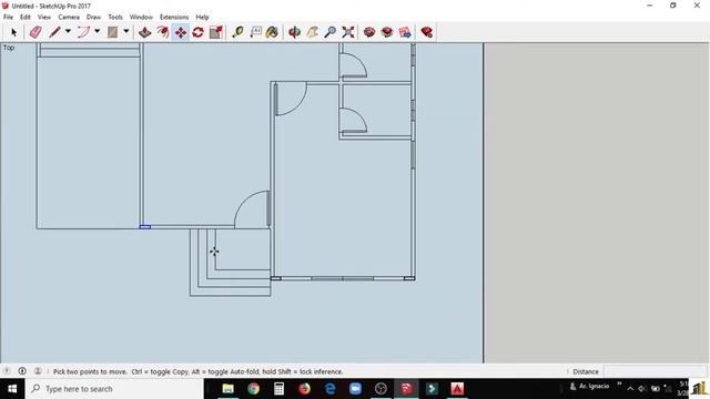 How to make a Floor Plan in SketchUp: Two Bedroom Bungalow House (SPEED BUILD)