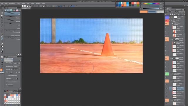 [CSP x Blender] Anime Style Background | Scenery;[I]ceCream ―１１- Timelapse Paintover