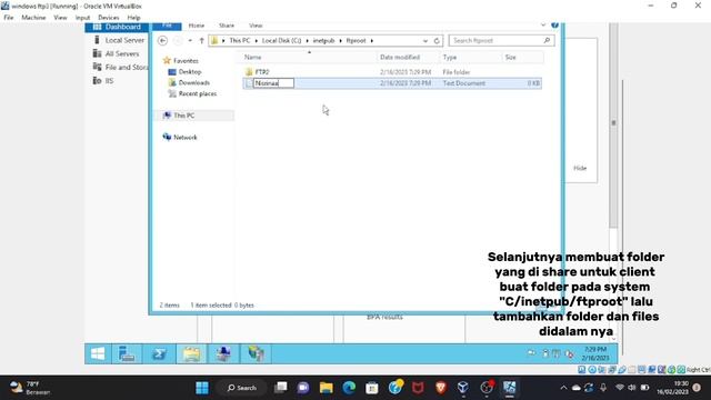Instalasi dan konfigurasi FTP Server pada Windows Server 2012 || Nisrina Aulia Affifah XI TJKT A
