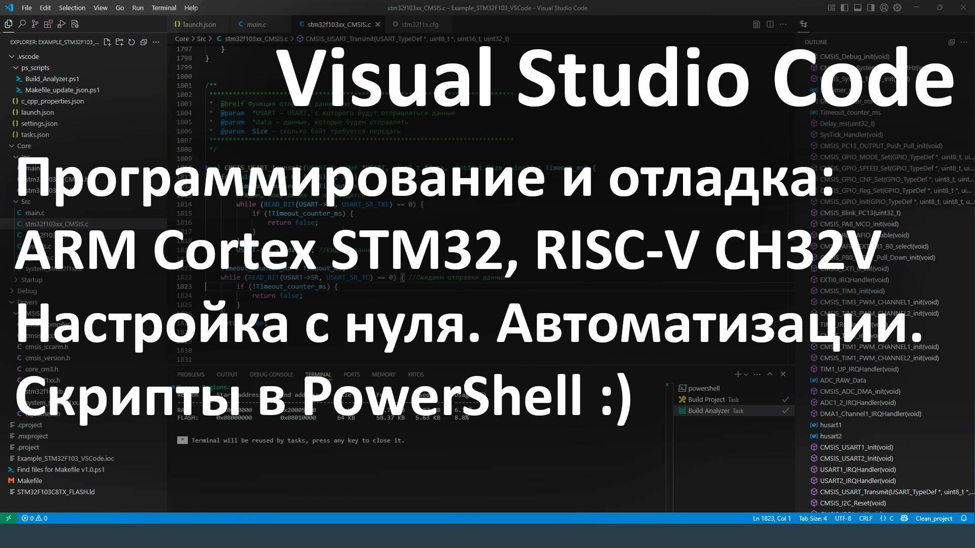 Visual Studio Code. Программирование и отладка STM32, CH32V. Сборка проекта и автоматизации.