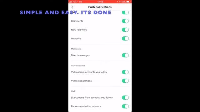 HOW TO DISABLE OR ENABLE PUSH NOTIFICATIONS RECOMMENDED BROADCASTS (IPHONE IOS)