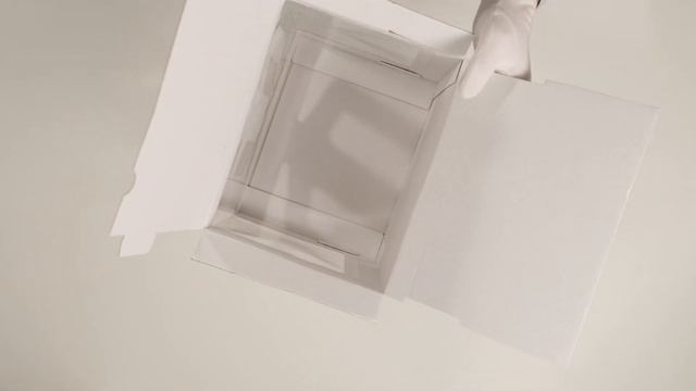 Инструкция по сборке коробки для подарков c ручками и круговым окном. 260*260*200. Г04236