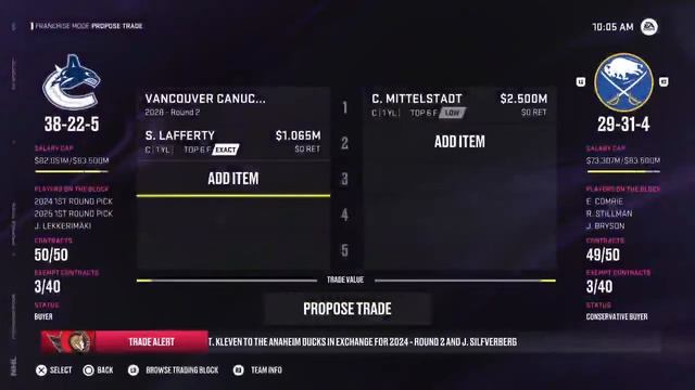 NHL 24 GM Gameplay Part 3 (Vancouver) TradeDeadline