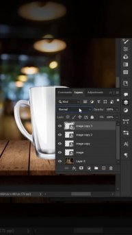 Make Transparent Effect of Glass Easily In Photoshop 2024 #shorts