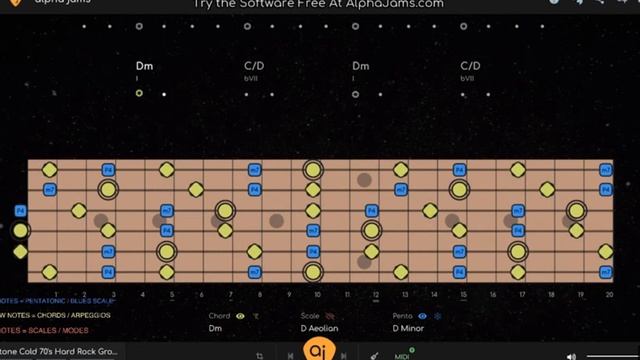 Stone Cold Heavy 70s Rock Jam  Guitar Backing Track In D Minor