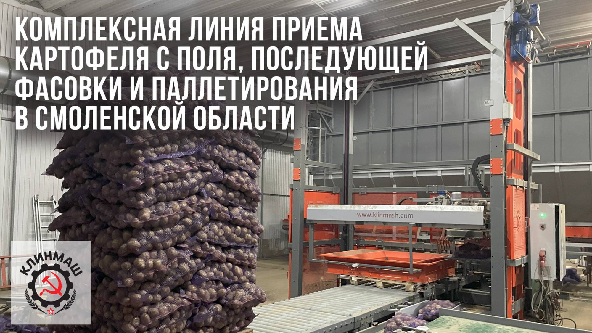Комплексная линия приема картофеля с поля, последующей фасовки и паллетирования в Смоленской области