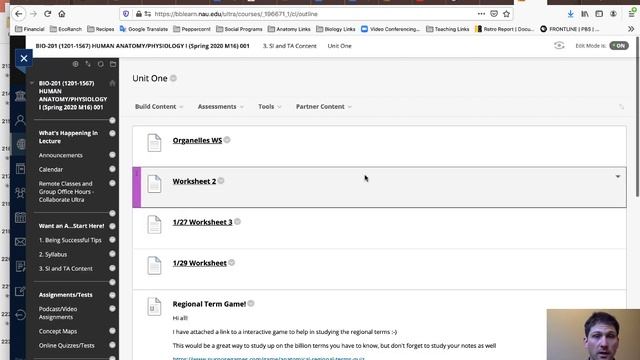 NAU BIO 201 - Navigating Your BBL Shells