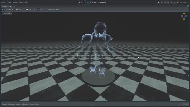 Godot 4 : 3D шейдер Голограмма