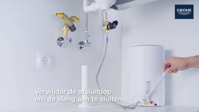 GROHE RED Compact 3-in-1 kokendwaterkraan met mengventiel op warm water aansluiten