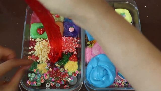 Радужный макияж блёстки миксуем в слайм! Увлекательное видео со слаймом!