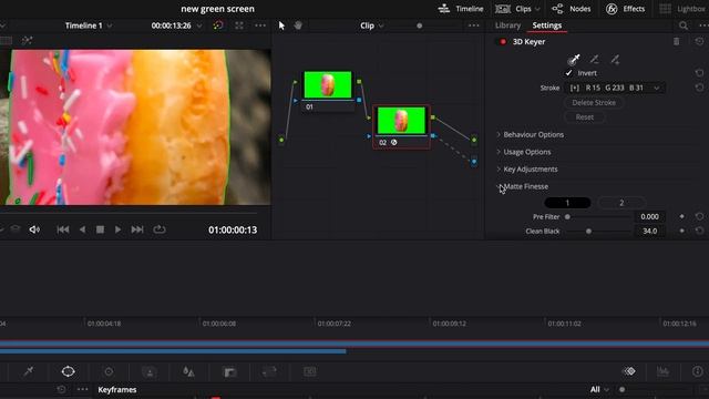Easiest green screen removal in DaVinci Resolve 2023