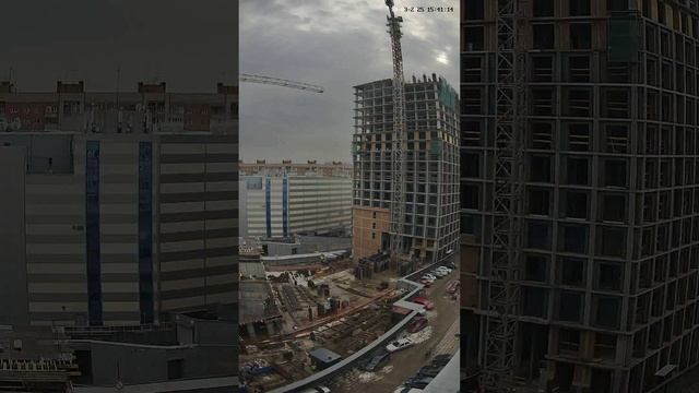 Таймлапс строительства GAGARIN CITY (Гагарин Сити) Новосибирск март 2025