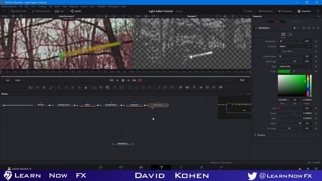 Tutorial: How to Make a Realistic Light Saber in Davinci resolve(Easy Way, New Technique)