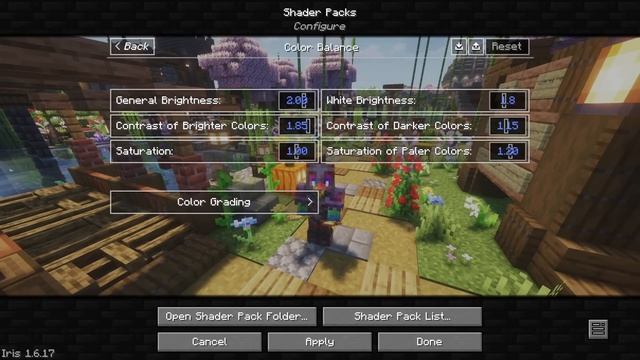 My Current Minecraft Shader Settings
