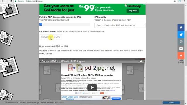 How to convert PDF file into the JPG format