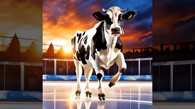 Как корова на льду  🐮