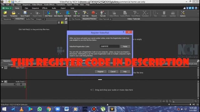 How to Video pad editor software register code and register sussusful with software master youtube